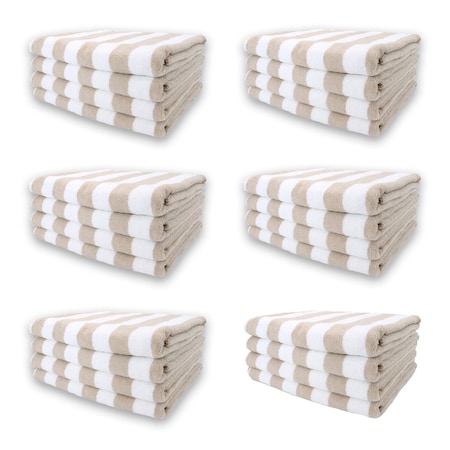 Hospeco California Cabana Beach Towels 30x70 Beige - Case of 24 CABANA-BG